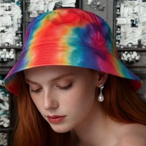 🆕Adult Reversible Colourful Tie-Dye Bucket Hat